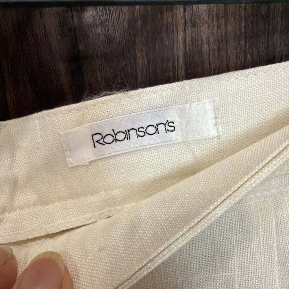 Vntge Robinson Pants 14 Cream Wide Tapered Leg NWT W30/L30 Garden Party Summer - Picture 3 of 4
